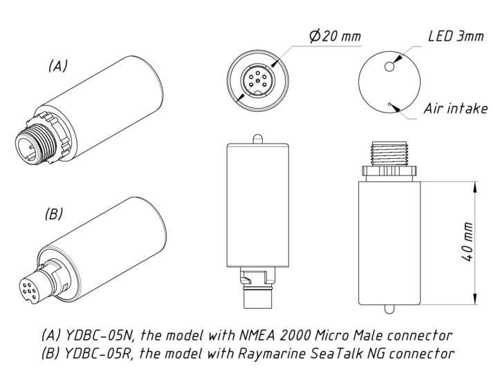 Digital Barometer YDBC-05N - (DeviceNet) Micro Male Connector - Image 2